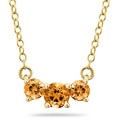 14k Gold Three-stone Citrine Necklace