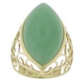 14k Yellow Gold and Green Jadeite Ring