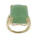 14k Yellow Gold and Green Jadeite Ring
