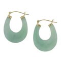 14k YG & Green Jadeite Hoop Earrings