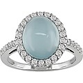 14k Gold Blue Topaz and 3/8ct TDW Diamond Ring (H-I-J, I1-I2)