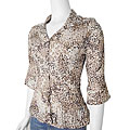 Adi Elegancia Georgette Latte Pleated Dotted Top