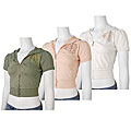 Adriana Ruffle Zippered Short-sleeve Hoodie