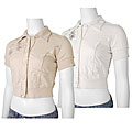 Adriana Button Front Distressed Top