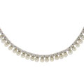 Charles Winston CZ White Freshwater Pearl Necklace