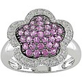 14k Gold 1/6ct TDW Diamond Pink Sapphire Ring