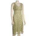 Connected Apparel Women's Chiffon V-neck Dress