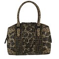 Fendi Tobacco Canvas 'B. Mix' Zip Tote