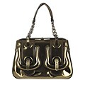Fendi Gold Leather 'B.Fendi' Buckle Handbag