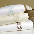 300 Thread Count Scroll Embroidered Hem Cotton Sheet Set