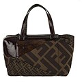 Fendi Tobacco Zucca Canvas Zip Top Bag