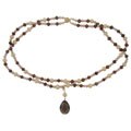 Freshwater Pearl and Smokey Quartz Double Necklace