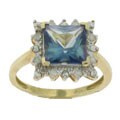 10k Yellow Gold Mystic Topaz and Diamond Ring