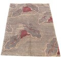 Nepalese Hand-knotted Grey/ Burgundy Rug (6' x 9')