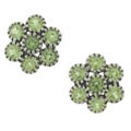 Sterling Silver Peridot Cluster Flower Earrings