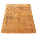Tibetan Hand-knotted Brown/ Gold Rug (6' x 9')