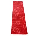Indian Tufted Red/ Peach Runner Rug (3' x 13')