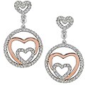 14k Two-tone Gold 1/2ct TDW Diamond Heart Earrings
