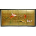 Gold Leaf Seven Lucky Fish Silk Screen (China)