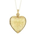 14k Yellow Gold 'I Love You' Satin Heart Locket