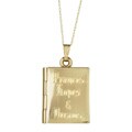 14k Yellow Gold Inspirational Book Locket Necklace