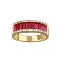 10k Yellow Gold Ruby and 1/4ct TDW Diamond Ring