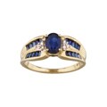 10k Yellow Gold Blue Sapphire and Diamond Ring
