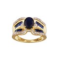 10k Gold Sapphire and 1/5ct TDW Diamond Ring