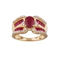 10k Yellow Gold Ruby and 1/5ct TDW Diamond Ring