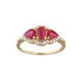 10k Yellow Gold Ruby and 1/8ct TDW Diamond Ring
