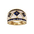 10k Yellow Gold Sapphire and Diamond Ring