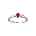 14k White Gold Ruby and Diamond Ring