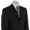 Michael Kors Men's Black Tonal Stripe Wool Suit