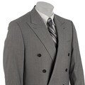 Sean John Men's Grey Sharkskin Double-breasted Suit