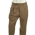 IZOD Men's Tan Plain Reverse Pleated Pants