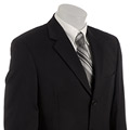Izod Men's Black Wool 3-button Suit