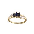 10k Yellow Gold Sapphire and Diamond Ring