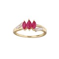 10k Yellow Gold Ruby and Diamond Ring