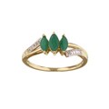 10k Gold Emerald and Diamond Ring