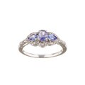 10k Gold Tanzanite and 1/8ct TDW Diamond Ring