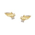 14k Yellow and White Gold Stud Earrings