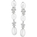 14k Gold Pearl and 1/3ct TDW Diamond Earrings