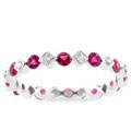 14k Gold Ruby and 1/10ct TDW Diamond Eternity Band