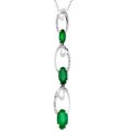 14k Gold Emerald and 1/10ct TDW Diamond Necklace
