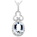 14k Gold Aquamarine and 1/3ct TDW Diamond Necklace
