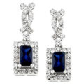 14k Gold Sapphire and 2/5ct TDW Diamond Earrings