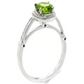 14k White Gold Peridot and 1/5ct TDW Diamond Ring