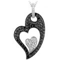14k Gold 2 3/5ct TDW Black Diamond Heart Necklace (I, I1)