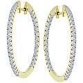14k Yellow Gold 3/4ct TDW Diamond Hoops (I-J, I1)