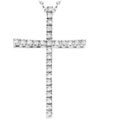 14k Gold 1/5ct TDW Diamond Cross Necklace (I-J, I1)
